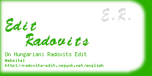 edit radovits business card